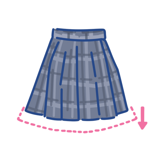スカート：丈出し